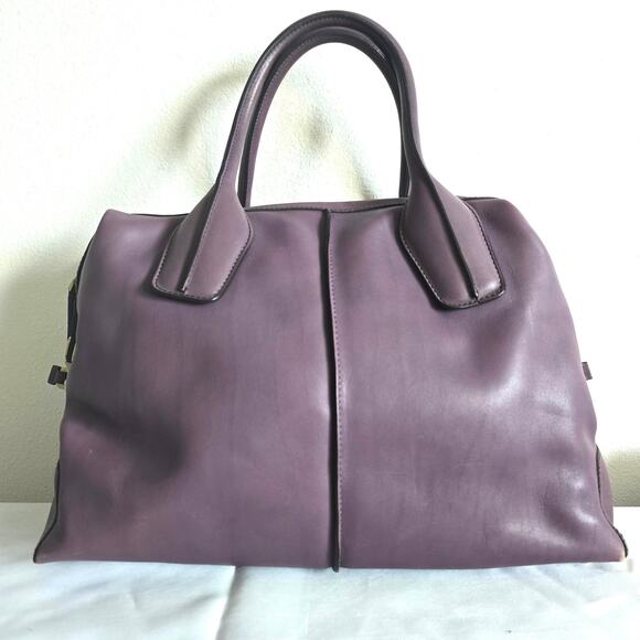 Tod's D-styling Handbag Leather Purple Lavender Large - Picture 2 of 12
